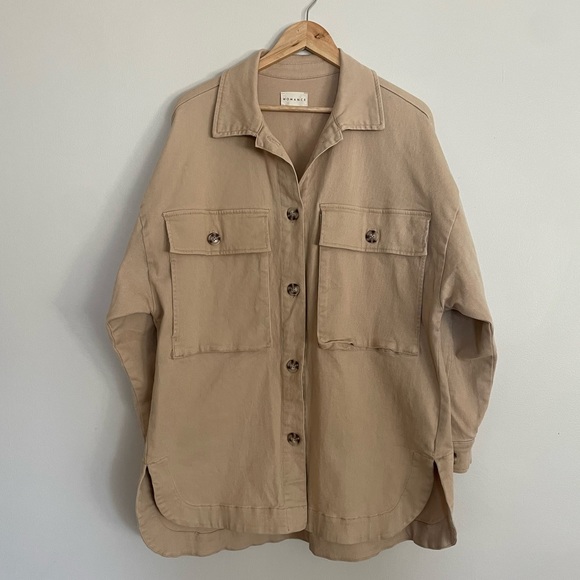 WOMANCE Beige Denim Jacket, Oversized Medium - Picture 8 of 14